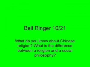 Bell Ringer 1021 What do you know about