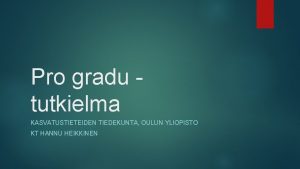 Oulun yliopisto gradut