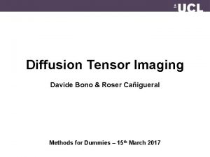 Diffusion Tensor Imaging Davide Bono Roser Caigueral Methods