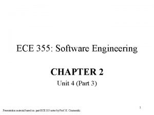 ECE 355 Software Engineering CHAPTER 2 Unit 4