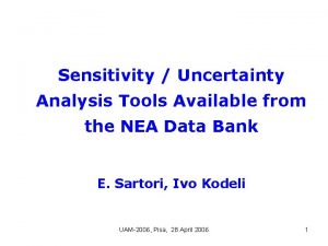 Sensitivity Uncertainty Analysis Tools Available from the NEA