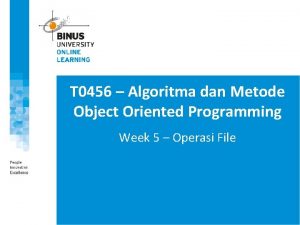 T 0456 Algoritma dan Metode Object Oriented Programming