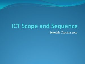 Ict scope and sequence pyp