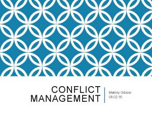 CONFLICT MANAGEMENT Mallory Gibson 08 02 16 WHY