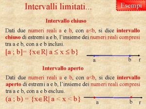 Intervalli limitati