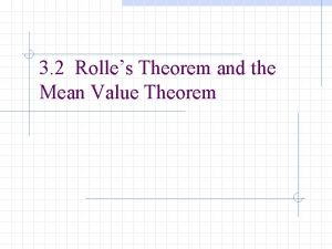 Rolle theorem