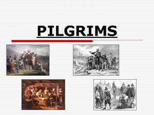 PILGRIMS Pilgrims Puritans o Puritan vs Pilgrim n