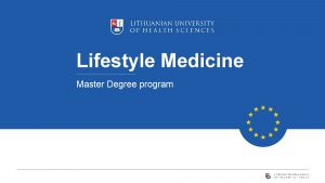 Masters in lifestyle medicine