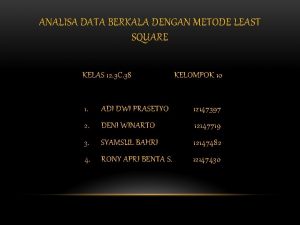 Metode least square data ganjil