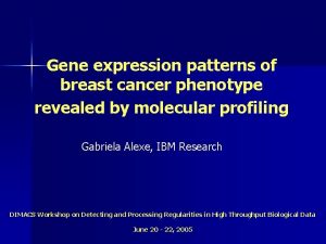 Gene expression patterns of breast cancer phenotype revealed