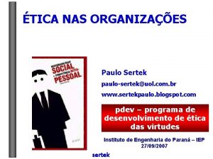 TICA NAS ORGANIZAES Paulo Sertek paulosertekuol com br