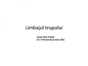 Allan pease limbajul trupului