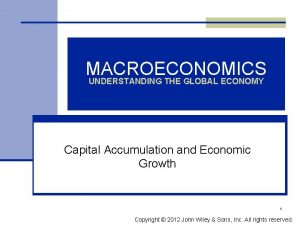 MACROECONOMICS UNDERSTANDING THE GLOBAL ECONOMY Capital Accumulation and
