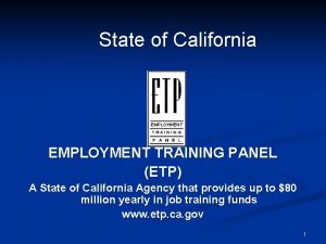 Employment training panel sacramento