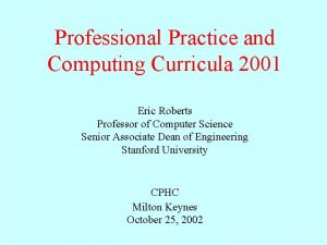 Computing curricula 2001