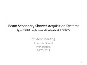 Beam Secondary Shower Acquisition System Igloo 2 GBT