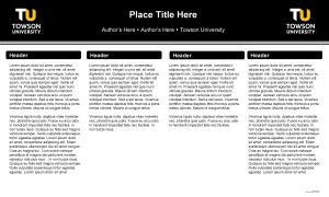 Place Title Here Authors Here Towson University Header