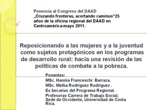 Ponencia al Congreso del DAAD Cruzando fronteras acortando