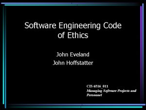 Software engineering code of ethics