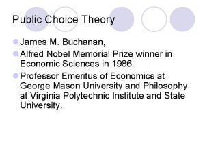 James buchanan public choice theory