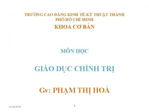 TRNG CAO NG KINH TK THUT THNH PH