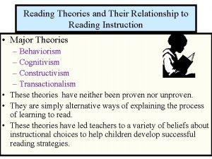 Reading theories
