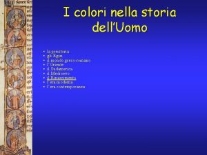 I colori nella storia