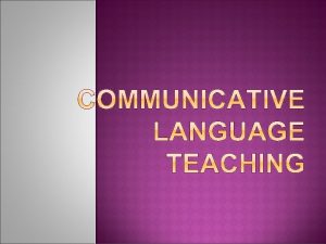 Background of communicative language teaching