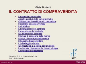 Gilda Ricciardi IL CONTRATTO DI COMPRAVENDITA Le aziende