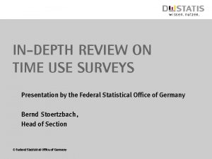 Indepth review on Time use surveys Presentation by