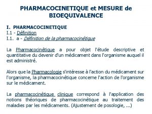 Pharmacocinétique