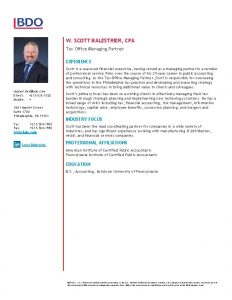 W SCOTT BALESTRIER CPA Tax Office Managing Partner