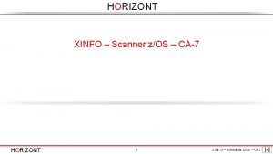 Ca7 scheduler tutorial