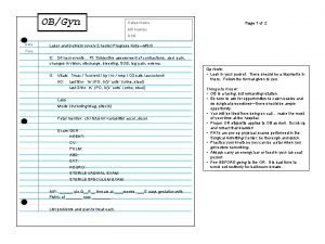 Ob/gyn progress note template