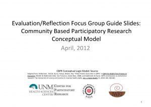 EvaluationReflection Focus Group Guide Slides Community Based Participatory