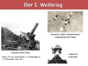 Der 1 Weltkrieg 3 Kriegserfahrung Heimatfront Deutscher FokkerKampfeinsitzer