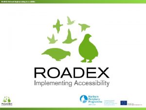 ROADEX Network Implementing Accessibility ROADEX Network Implementing Accessibility ROADEX Network Implementing Accessibility ROADEX Network Implementing Accessibility
