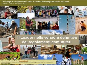 Le strategie di sviluppo locale Leader in Calabria