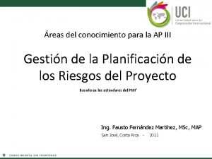 reas del conocimiento para la AP III Gestin