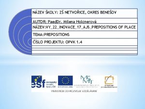 NZEV KOLY Z NETVOICE OKRES BENEOV AUTOR Paed