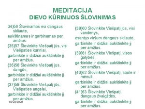 MEDITACIJA DIEVO KRINIJOS LOVINIMAS 3456 lovinamas esi dangaus