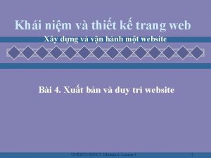 Khi nim v thit k trang web Xy