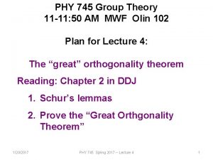 Great orthogonality theorem proof