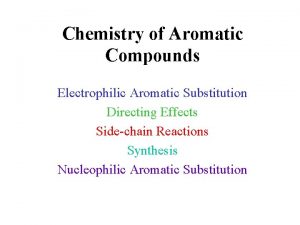 Chemistry of Aromatic Compounds Electrophilic Aromatic Substitution Directing