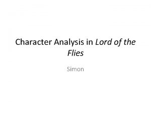 Lord of the flies characters analysis