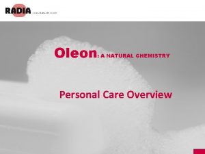 Oleon a natural chemistry