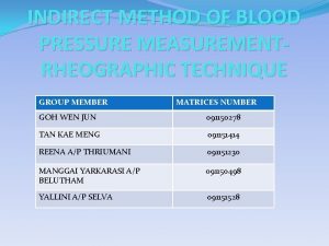 Rheographic method of blood pressure measurement Rheographic method of blood pressure measurement