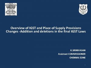 Overview of IGST and Place of Supply Provisions