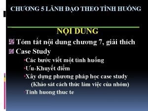 CHNG 5 LNH O THEO TNH HUNG NI