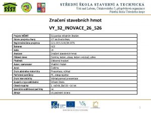 STEDN KOLA STAVEBN A TECHNICK st nad Labem